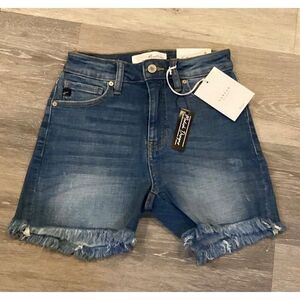 KanCan High Rise Med Shorts Frayed Hem NWT